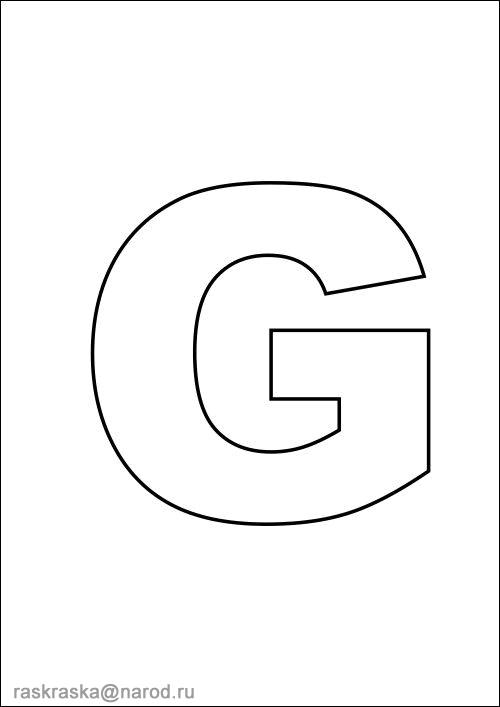 английская контурная буква G