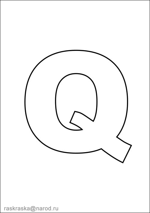 английская контурная буква Q