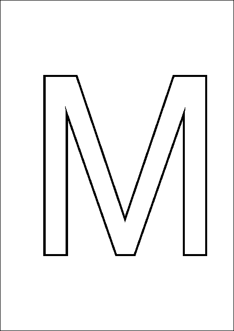 немецкая буква M для распечатки раскраска