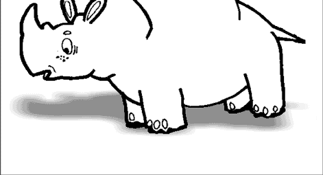 контурная раскраска носорога и буквы Н