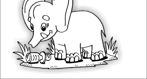 Слоненок буква С раскраска