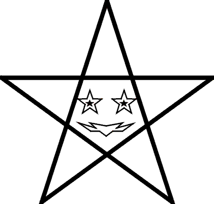 five-pointed star outline picture for print and paint, raskraska