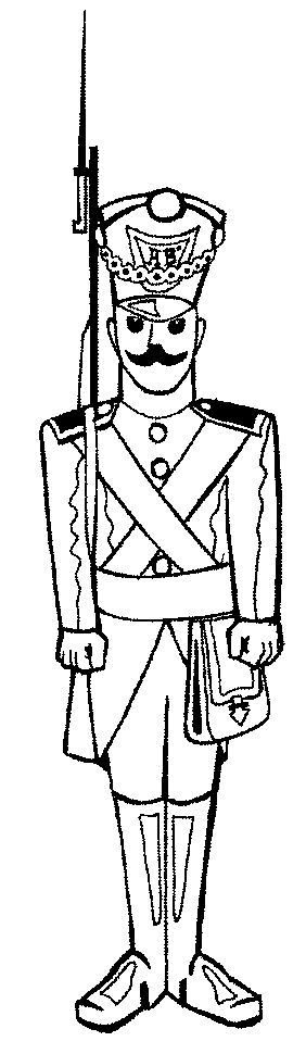 Раскраска открытка с рисунком солдата распечатать