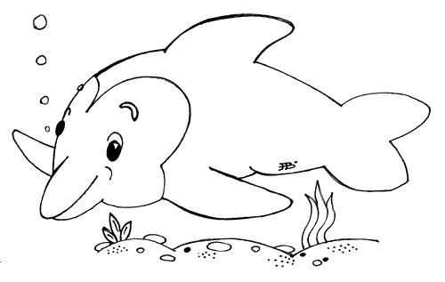 dolphin outline picture
